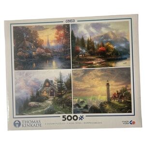 Ceaco Thomas Kincaid 4 Jigsaw Puzzles‎ 500 Piece New in Sealed Box